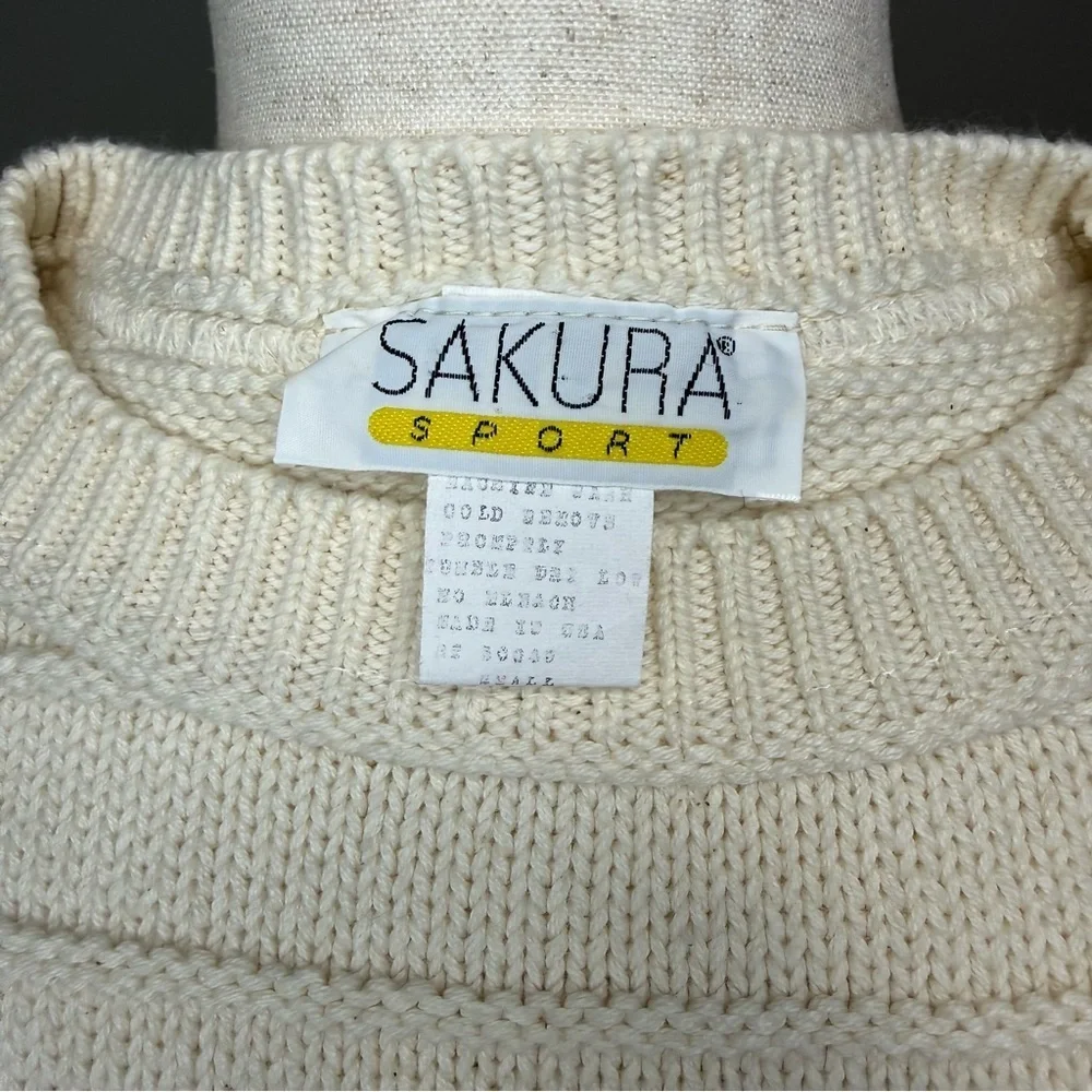 Sakura Sport Cream Knit Sweater - Picture 6 of 6